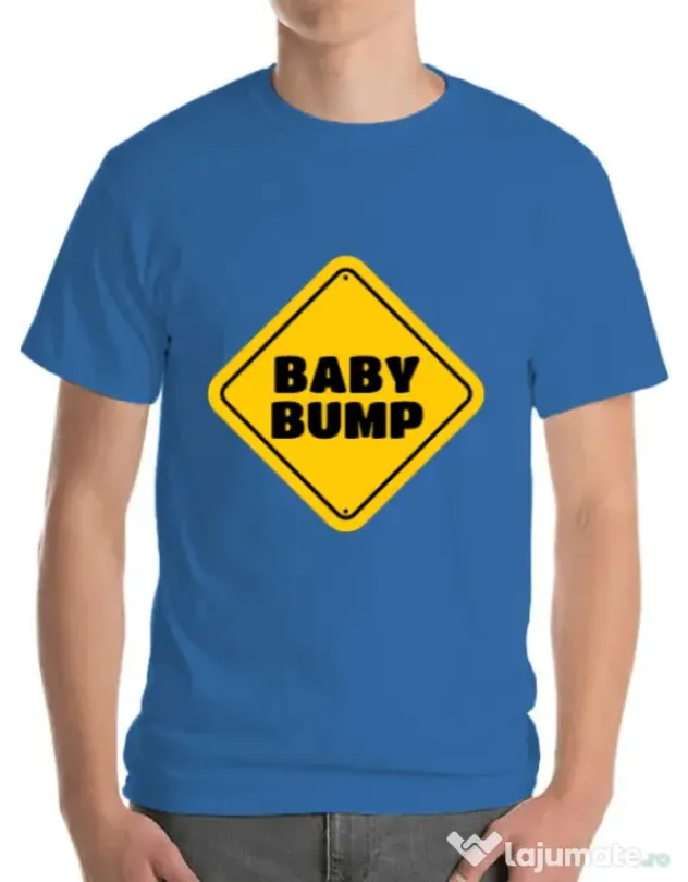 Tricou ADLER barbat Baby bump Albastru azuriu