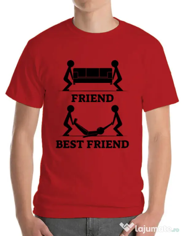Tricou ADLER barbat Best friend Rosu