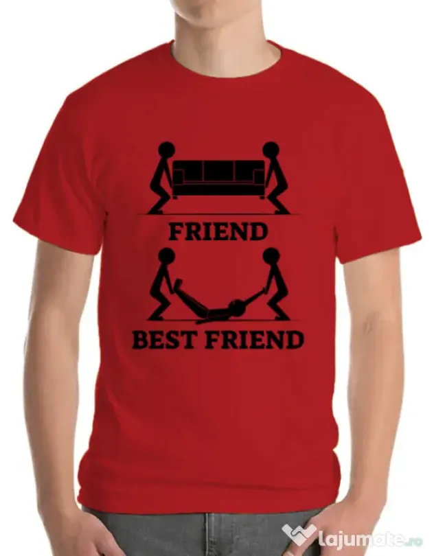 Tricou ADLER barbat Best friend Rosu