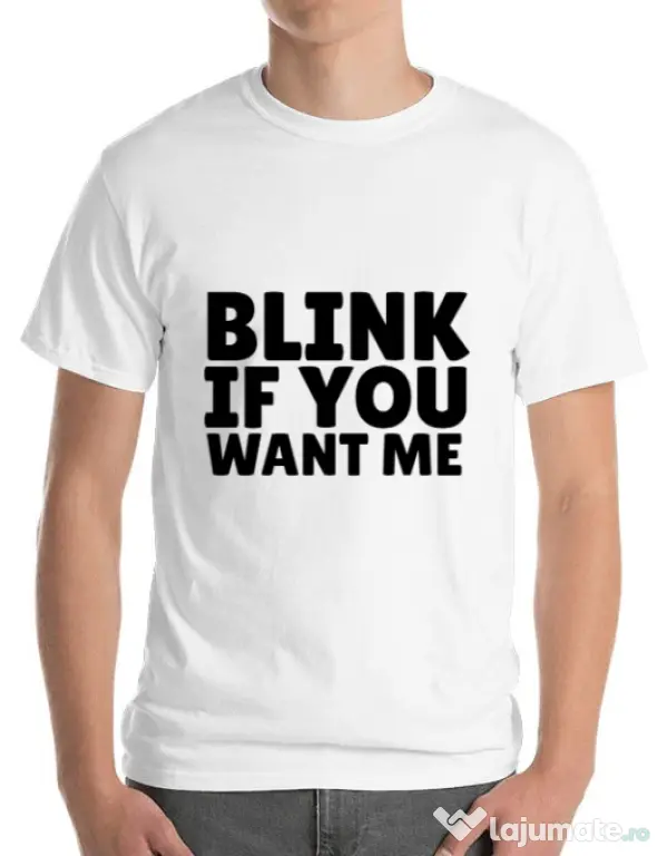 Tricou ADLER barbat Blink if you want me Alb