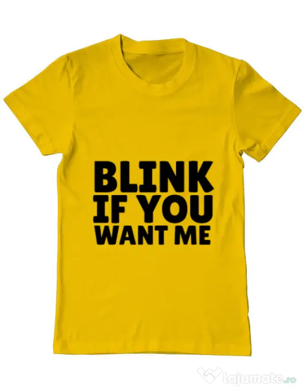 Tricou ADLER barbat Blink if you want me Galben