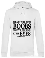 Hoodie barbat cu gluga Boobs Alb