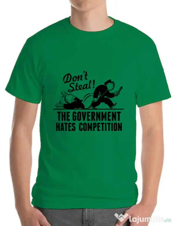 Tricou ADLER barbat Don't steal Verde mediu