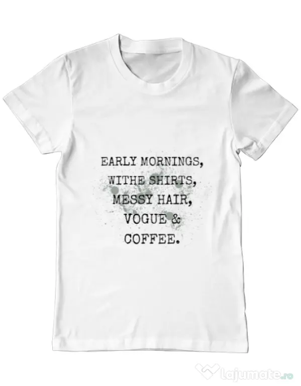 Tricou ADLER barbat Early mornings Alb