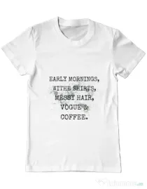 Tricou ADLER barbat Early mornings Alb