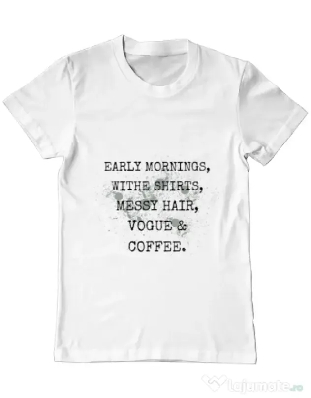 Tricou ADLER barbat Early mornings Alb