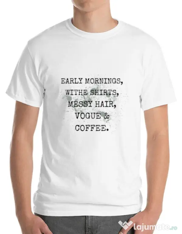 Tricou ADLER barbat Early mornings Alb