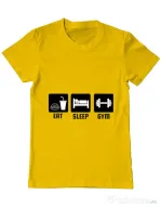 Tricou ADLER barbat Eat sleep gym Galben