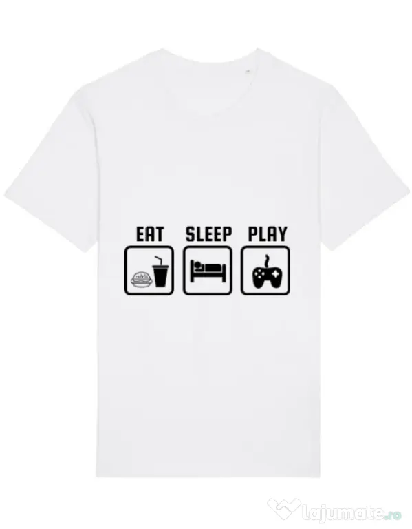 Tricou STANLEY STELLA barbat Eat sleep play Alb