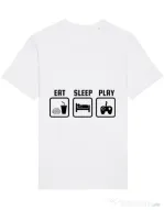 Tricou STANLEY STELLA barbat Eat sleep play Alb