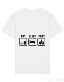 Tricou STANLEY STELLA barbat Eat sleep play Alb