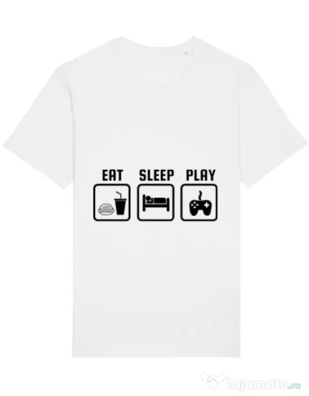Tricou STANLEY STELLA barbat Eat sleep play Alb