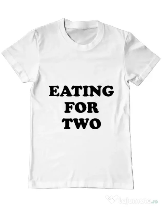 Tricou ADLER barbat Eating for two Alb