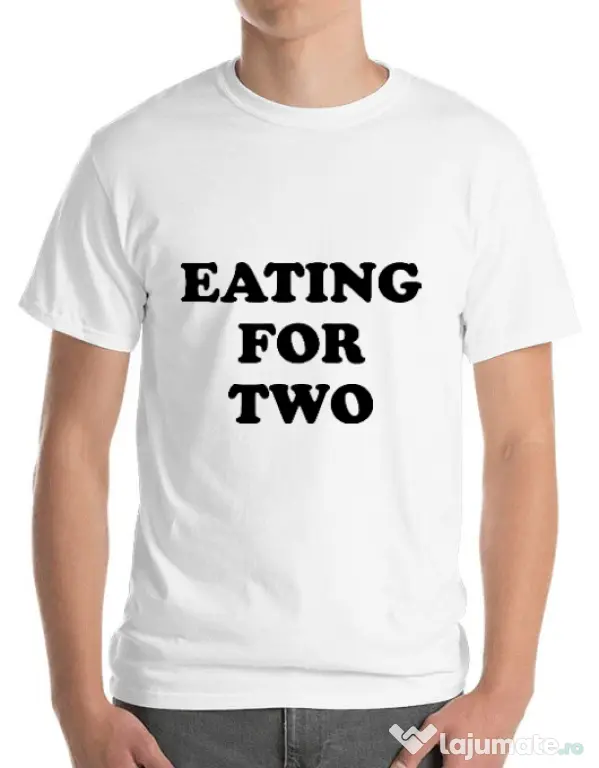Tricou ADLER barbat Eating for two Alb