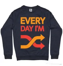 Bluza ADLER barbat Every day i'm shuffling Denim inchis