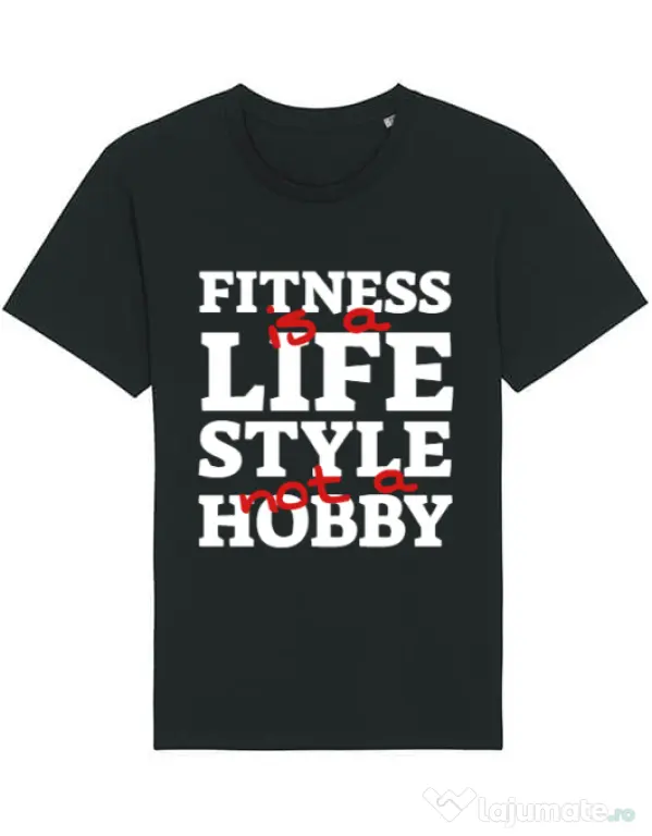 Tricou STANLEY STELLA barbat Fitness is not a hobby Negru