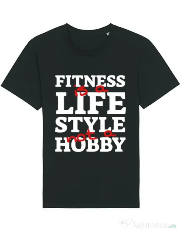 Tricou STANLEY STELLA barbat Fitness is not a hobby Negru