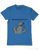 Tricou ADLER barbat Funny seal Albastru azuriu