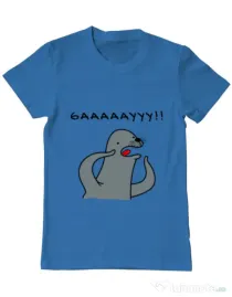 Tricou ADLER barbat Funny seal Albastru azuriu