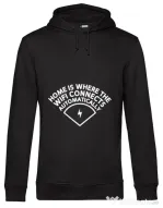 Hoodie barbat cu gluga Home wifi Negru