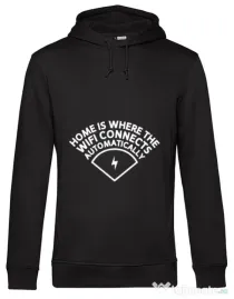 Hoodie barbat cu gluga Home wifi Negru