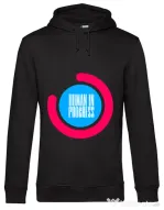 Hoodie barbat cu gluga Human in progress Negru