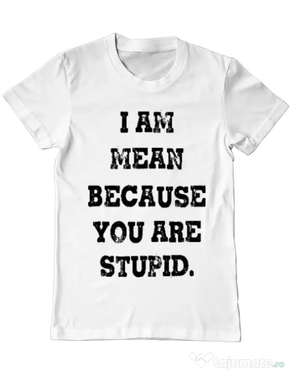 Tricou ADLER barbat I am mean Alb