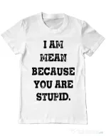 Tricou ADLER barbat I am mean Alb
