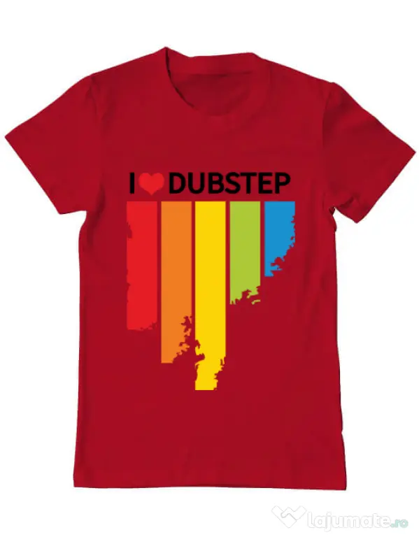 Tricou ADLER barbat I love dubstep Rosu