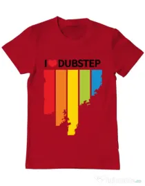 Tricou ADLER barbat I love dubstep Rosu