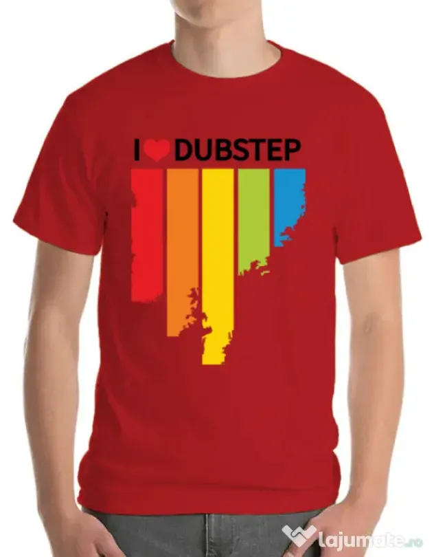 Tricou ADLER barbat I love dubstep Rosu