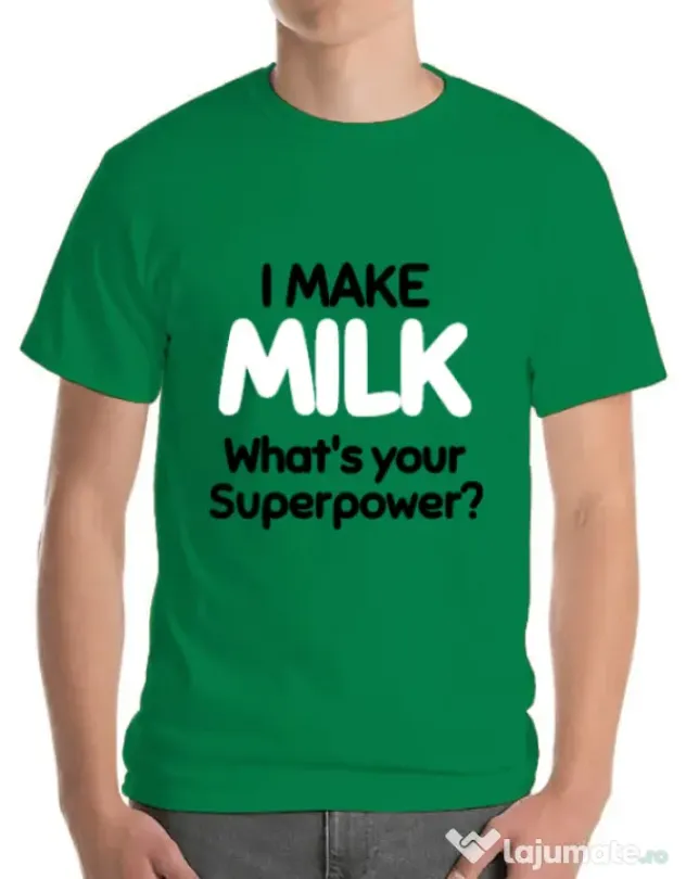 Tricou ADLER barbat I make milk Verde mediu