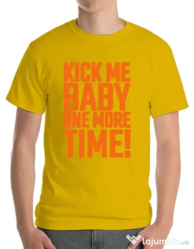 Tricou ADLER barbat Kick me baby Galben
