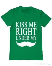 Tricou ADLER barbat Kiss me right under Verde mediu