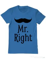 Tricou ADLER barbat Mr. right Albastru azuriu