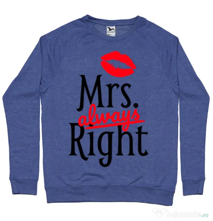 Bluza ADLER barbat Mrs always right Albastru melanj