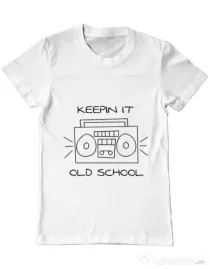 Tricou ADLER barbat Old school stereo Alb