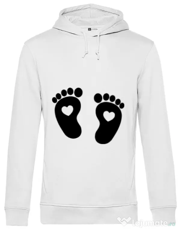 Hoodie barbat cu gluga Picioruse Alb