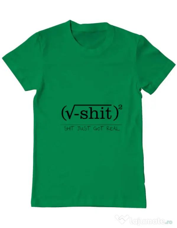 Tricou ADLER barbat Shit just got real Verde mediu