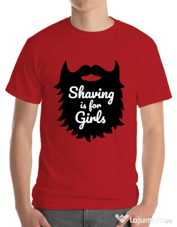 Tricou ADLER barbat Shaving is for girls Rosu