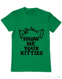 Tricou ADLER barbat Show me your kitties Verde mediu
