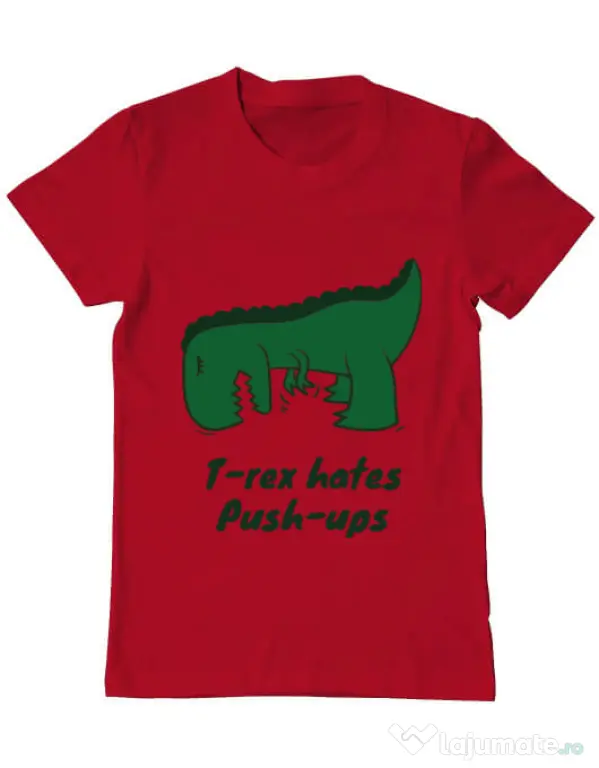 Tricou ADLER barbat T-rex push-ups Rosu
