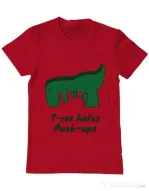 Tricou ADLER barbat T-rex push-ups Rosu