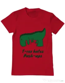 Tricou ADLER barbat T-rex push-ups Rosu