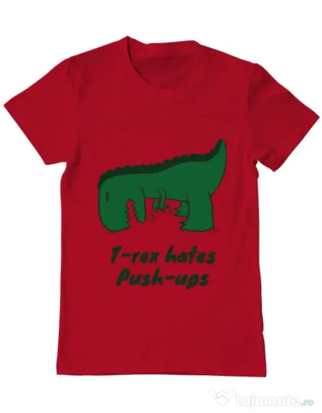 Tricou ADLER barbat T-rex push-ups Rosu