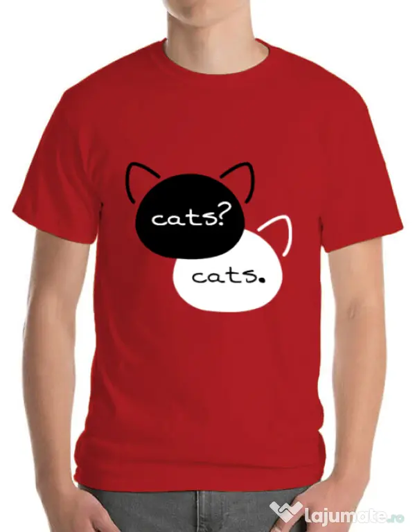 Tricou ADLER barbat The fault in our cats Rosu
