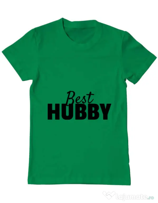 Tricou ADLER barbat Best hubby Verde mediu