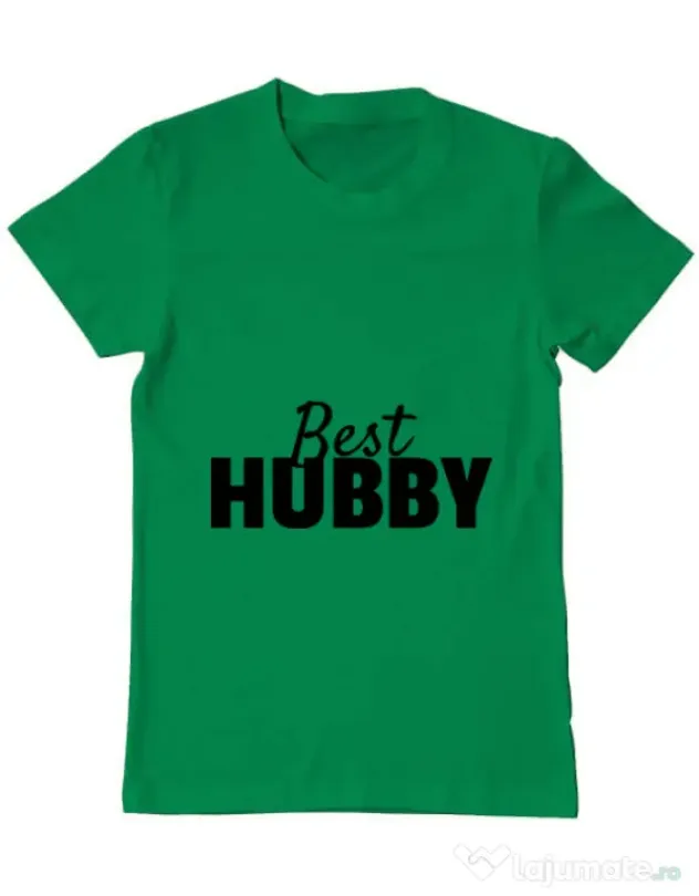 Tricou ADLER barbat Best hubby Verde mediu