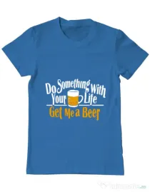 Tricou ADLER barbat Get me a beer Albastru azuriu