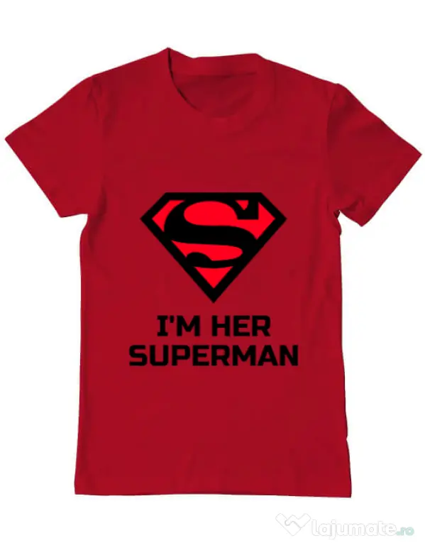 Tricou ADLER barbat I'm her Superman Rosu